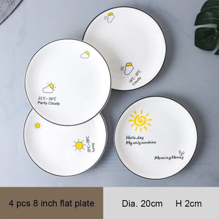 Nordic Charm Ceramic Dining Set - Contemporary Tableware Collection