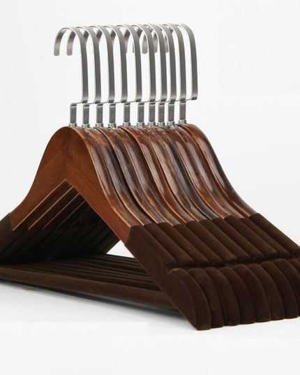 Premium Wide Wooden Hangers Set - 10 Luxurious Pieces for Your Closet