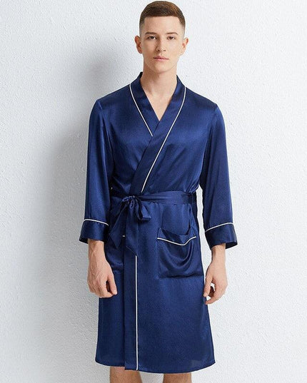 Silken Serenity Kimono Nightgown: Luxe Sleepwear for the Modern Groom