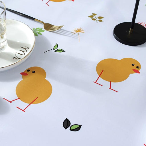 Playful Cartoon Animals Waterproof PVC Table Cloth Cover