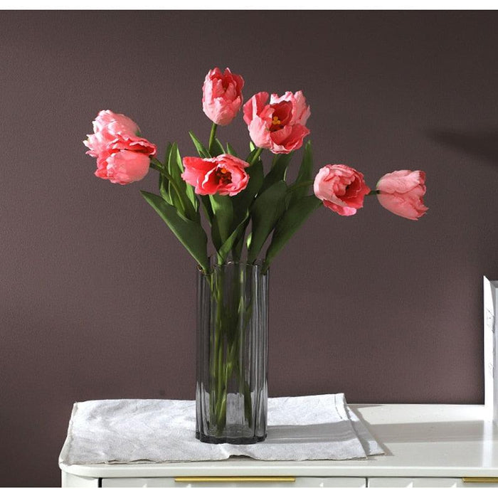 Luxurious Botanica Parrot Tulip Silk Flower Arrangement - Stylish Home Decor