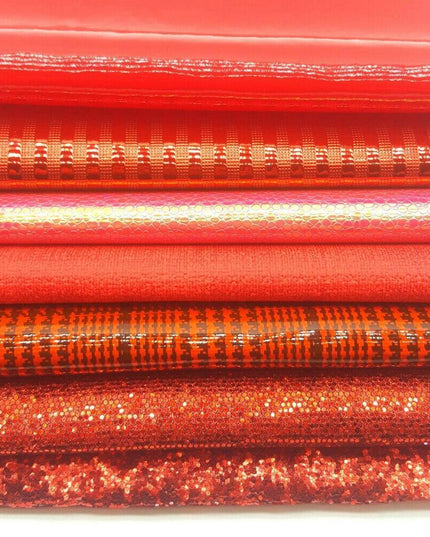 Ruby Radiance Faux Leather Crafting Set - Premium Quality for Stylish Creations