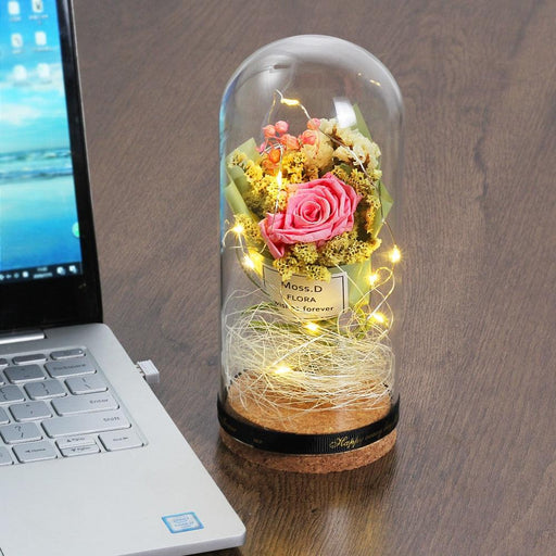 Enchanted LED Rose Dome - Eternal Beauty and Elegance