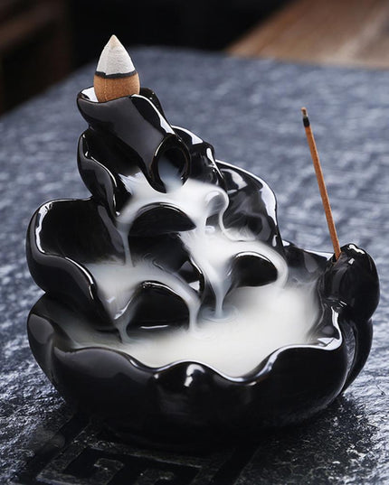Tranquil Cascade Ceramic Incense Burner for Home Aromatherapy and Relaxation