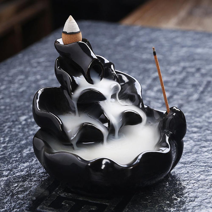 Tranquil Cascade Ceramic Incense Burner for Home Aromatherapy and Relaxation