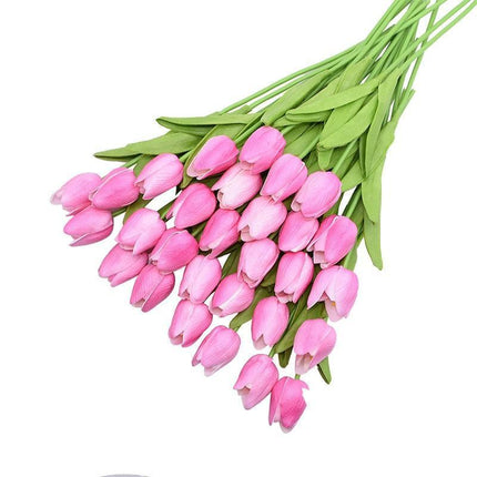 31-Piece Lifelike Real Touch Tulip Arrangement for Weddings and Home Decoration