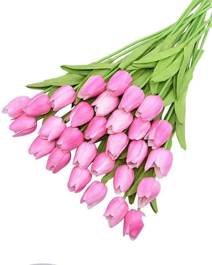 31-Piece Lifelike Real Touch Tulip Arrangement for Weddings and Home Decoration