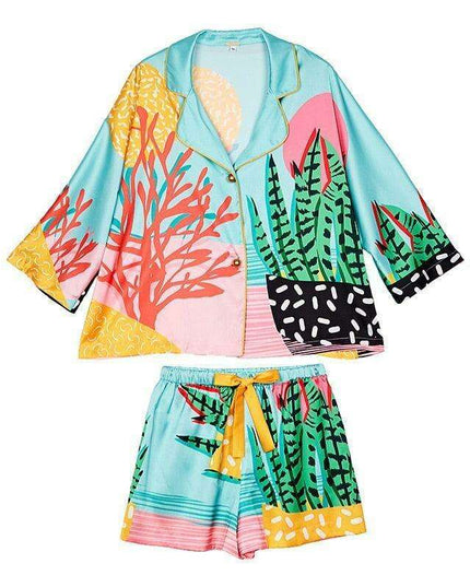 Tropical Paradise Hand-Drawn Sleepwear Set