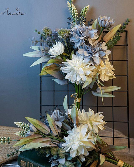 Luxurious Silk Dahlia Floral Display for Elegant Home Décor