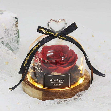 Timeless Elegance Glass Rose Showcase - A Symbol of Love and Grace