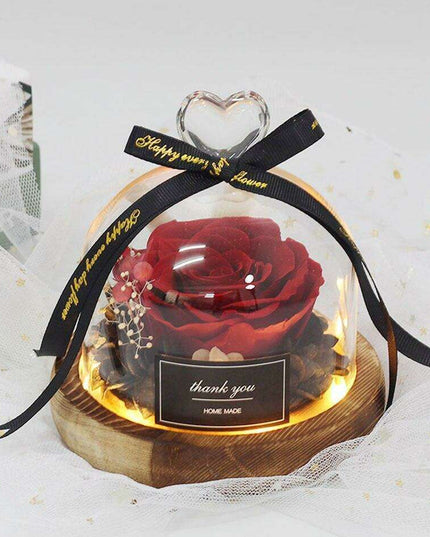 Timeless Elegance Glass Rose Showcase - A Symbol of Love and Grace