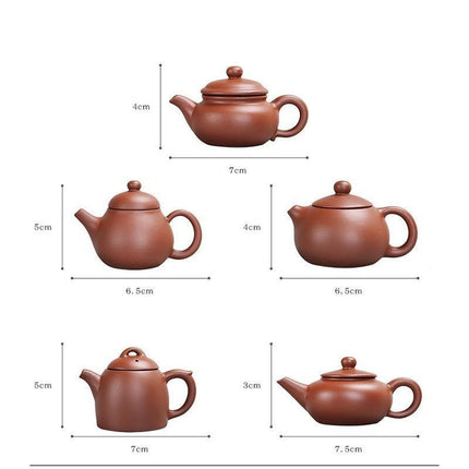 Whimsical Purple Clay Teapot Ensemble with Charming Tea Pet