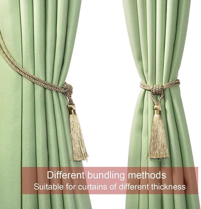 Golden Handmade Tassel Curtain Tieback - Luxury Room Decor Accessories