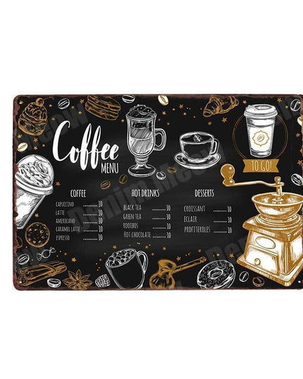 Retro Coffee House Metal Art Sign - Timeless Decor for Cafes, Bars, and Homes