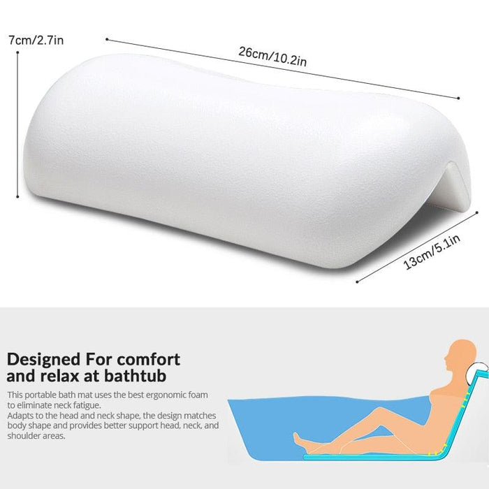 Luxurious Spa Bath Pillow with Secure Suction Cups