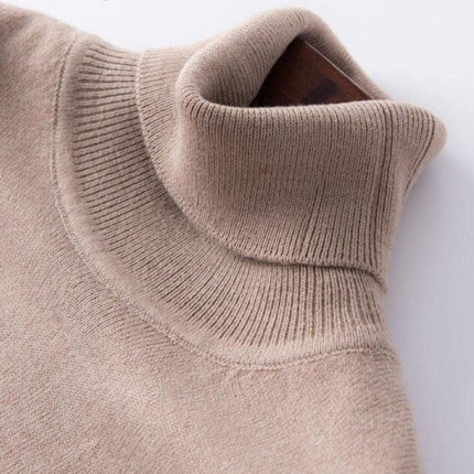 Sophisticated Winter Charm: Premium Cashmere & Wool Turtleneck Pullover for Women | Elegant Knit Sweater