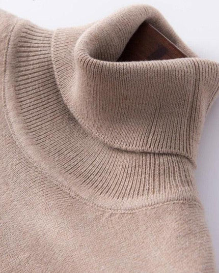 Sophisticated Winter Charm: Premium Cashmere & Wool Turtleneck Pullover for Women | Elegant Knit Sweater