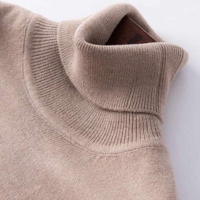 Sophisticated Winter Charm: Premium Cashmere & Wool Turtleneck Pullover for Women | Elegant Knit Sweater