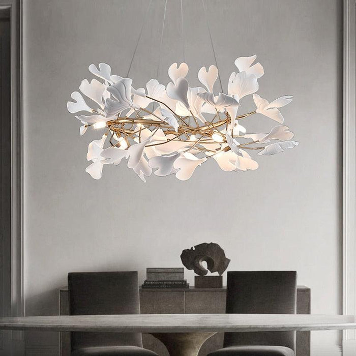 Golden Pendant Light with Custom Lampshade for Chic Home Decor
