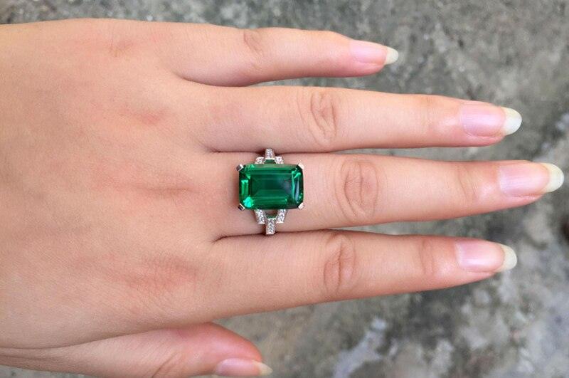 Exquisite Botanica Large Created Emerald Ring