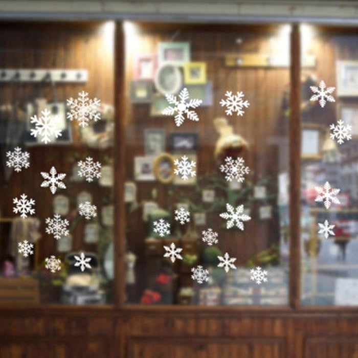 Enchanting Christmas Snowflake Window Decals - Set of 27