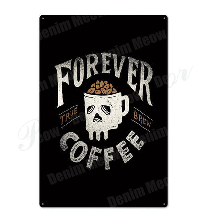 Retro Coffee House Metal Art Sign - Timeless Decor for Cafes, Bars, and Homes