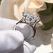 Majestic 6 Carat Princess-Cut CZ Sterling Silver Ring in Crown Design