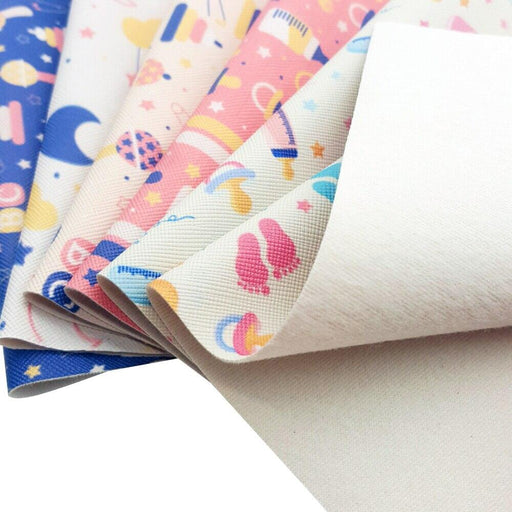 Holiday Delight PU Bow Fabric Sheets with Cute Animal Characters - Perfect for DIY Hair Accessories