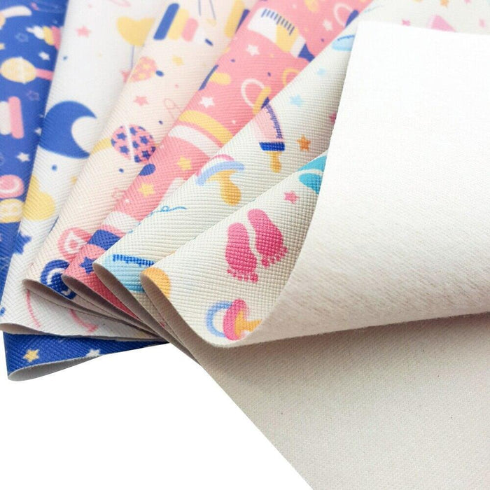 Holiday-themed PU Bow Fabric Sheets with Cute Cartoon Animal Prints - Perfect for Crafting Hair Accessories