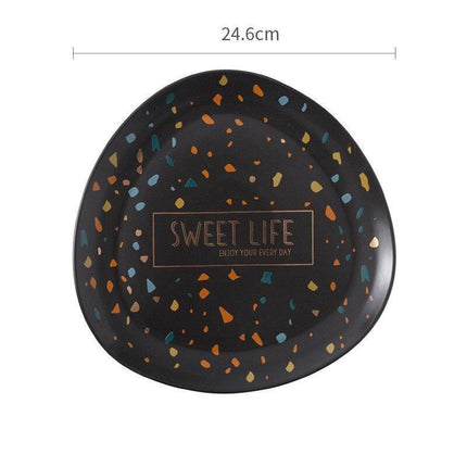 Chic Nordic Ceramic Plates with Unique Dot Design for a Stylish Dining Experience