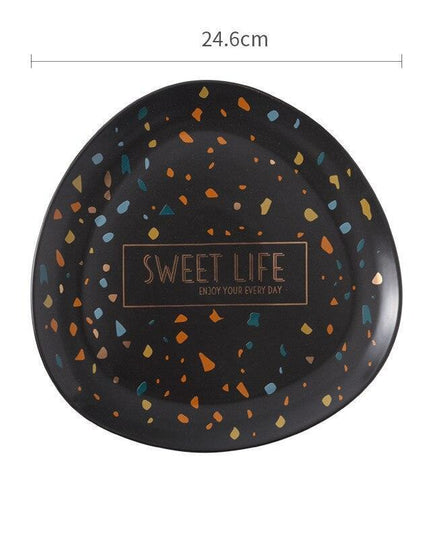 Chic Nordic Ceramic Plates with Unique Dot Design for a Stylish Dining Experience