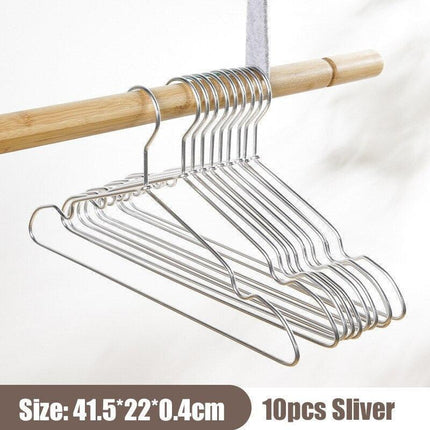 Elegant Metal Hanger Collection - 10 Piece Set for Optimal Closet Management