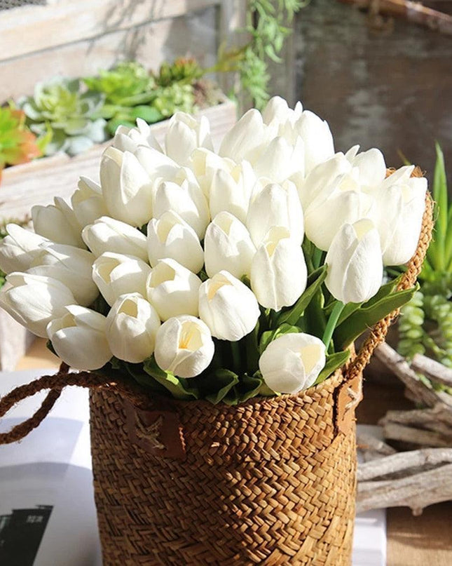 Tulip Elegance Collection: Premium Realistic Faux Flower Set for Stylish Home Decoration