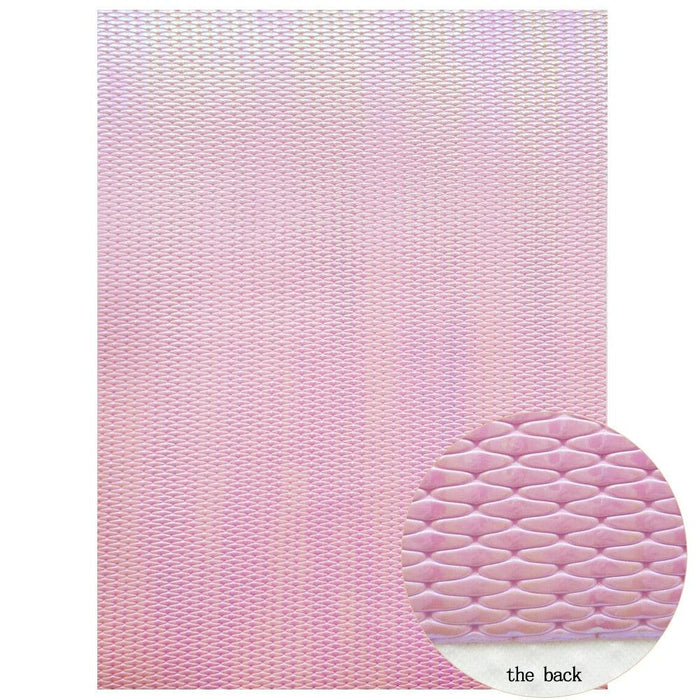 Pink Mermaid Hearts Glitter Fabric - Luxury Crafting Material with Holographic Hearts