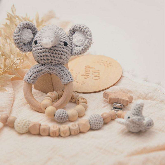 Eco-Friendly Wooden Rattle Set for Baby's Sensory Growth