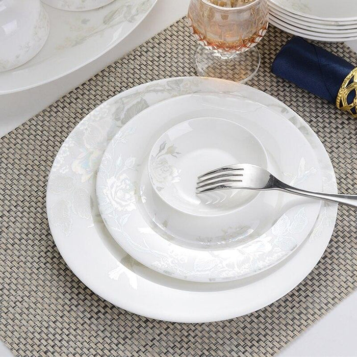 Elegant 56-Piece Jingdezhen Porcelain Dinnerware Collection