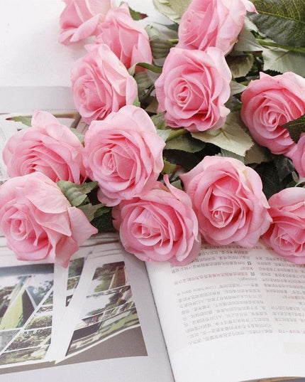 Lifelike Silk Latex Flower Bouquet - Pack of 10