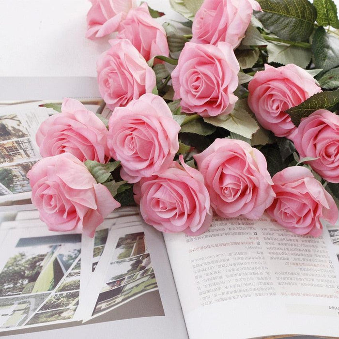 Lifelike Silk Latex Flower Bouquet - Pack of 10
