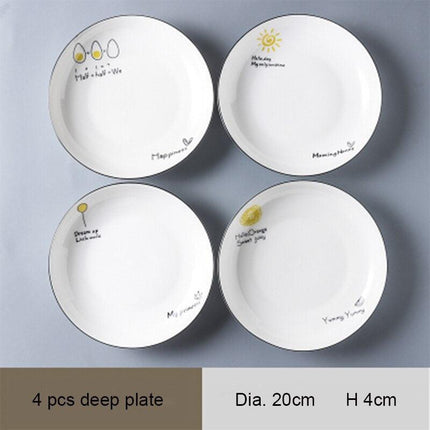 Nordic Charm Ceramic Dining Set - Contemporary Tableware Collection