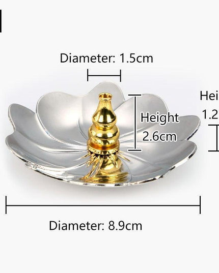Lotus Harmony Incense Burner: Premium Zinc Alloy Coil Plate for Tranquil Spaces