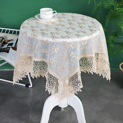 Sophisticated Lace Table Cover - Beautifully Embroidered Home Accent for Elegant Entertaining