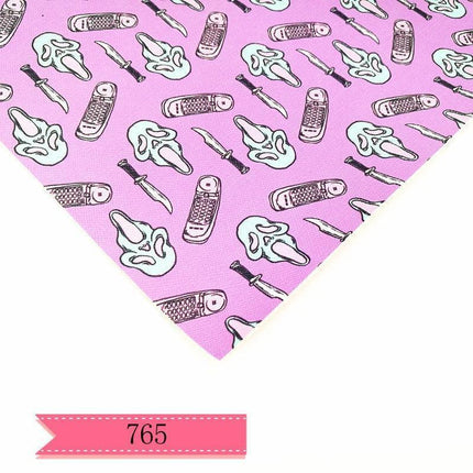 Halloween-Themed Cartoon Character Leatherette for DIY Crafting