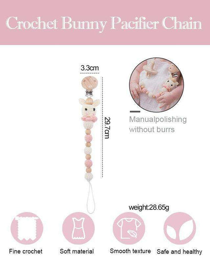 Whimsical Bunny Teething Clip - Chic Pacifier Holder for Infants