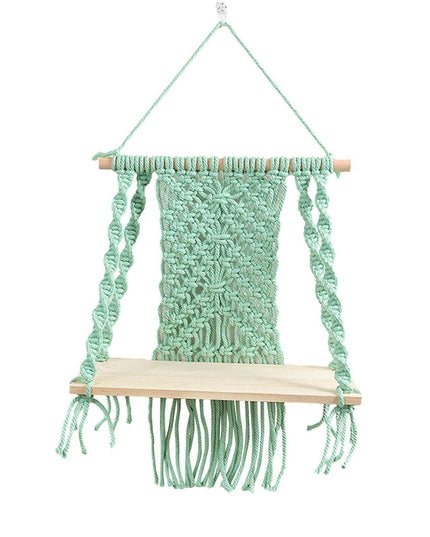 Bohemian Macrame Storage Shelf with Elegant Tassels - Handcrafted Decor for Stylish Spaces