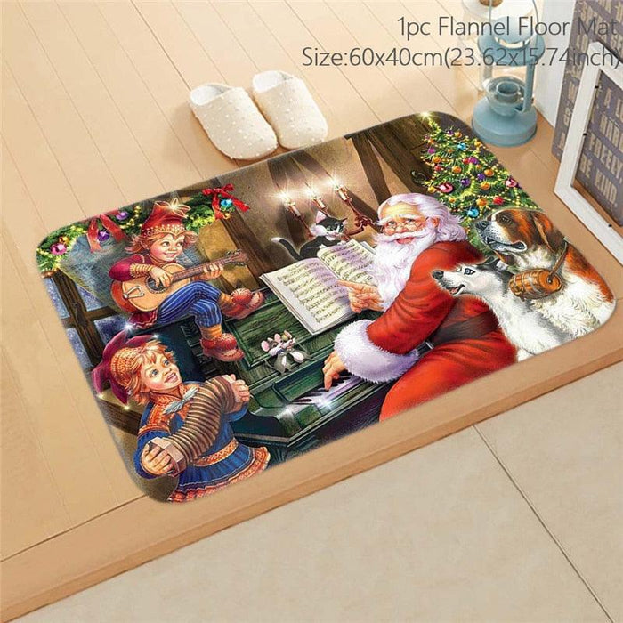 Cheerful Holiday Welcome Mat for Festive Home Entrances