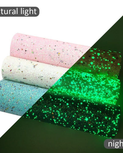 Luminous Sparkle Chunky Glitter Faux Leather Fabric - Crafting Magic