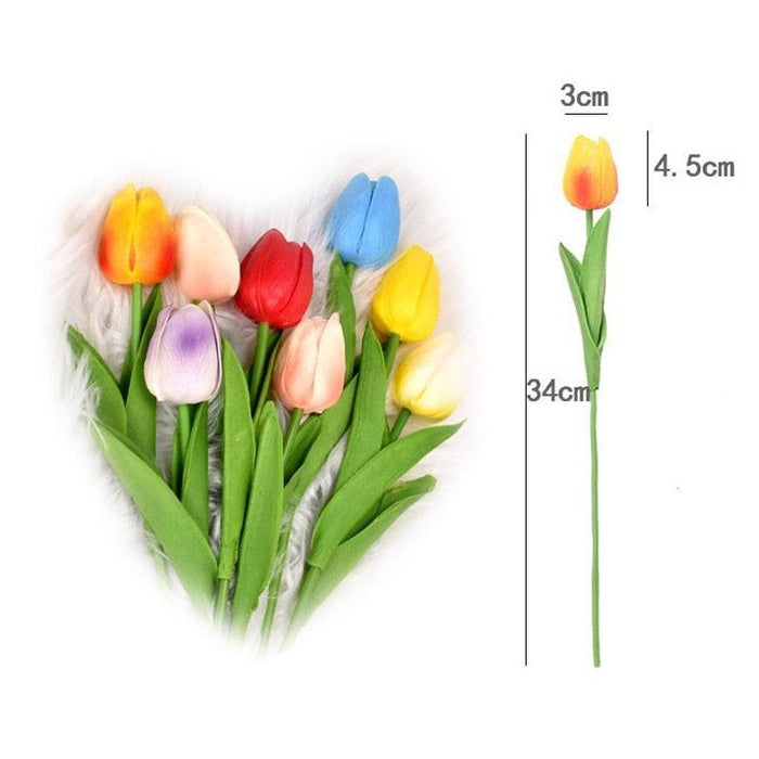 Eternal Beauty: Luxurious 5-Piece Tulip Bouquet for Wedding & Home Decor