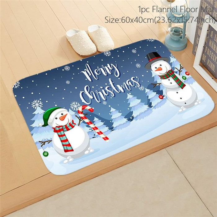 Cheerful Holiday Welcome Mat for Festive Home Entrances