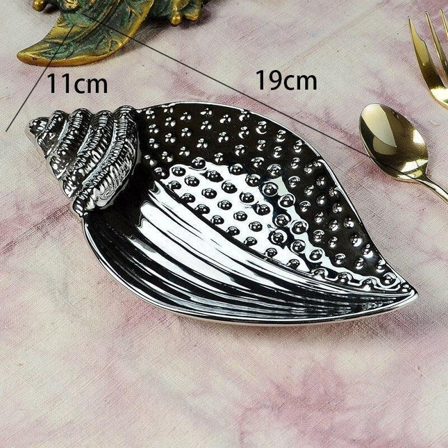 Chic Nordic Silver-Plated Ceramic Snack Dish