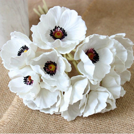 Elegant 10-Piece Premium PU Poppy Floral Arrangement - Transform Your Space with Stunning Decor